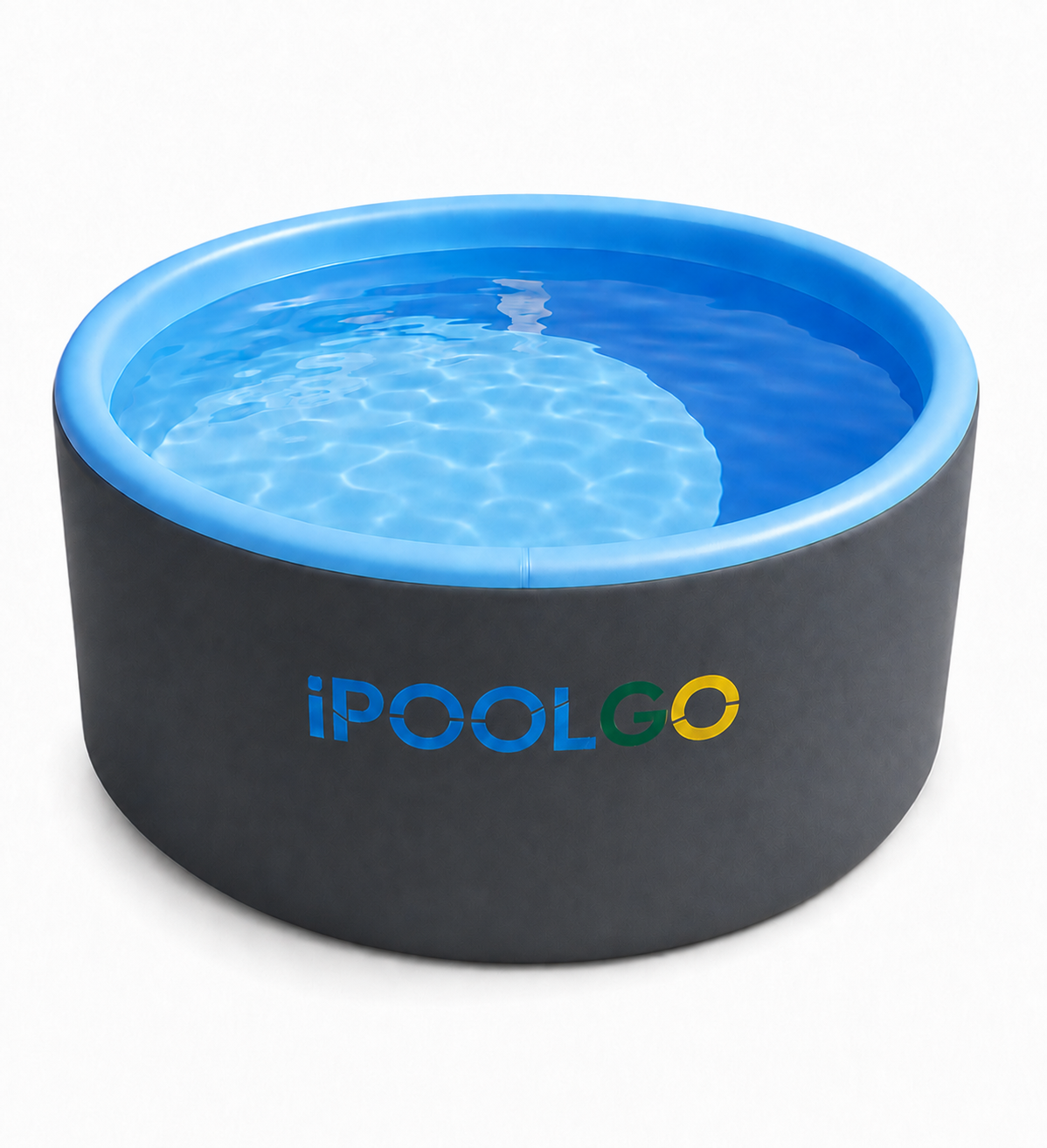 Piscine ronde rigide iPoolgo — vue plongeante sur le bassin
